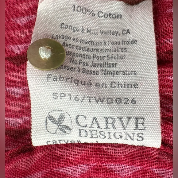 Carve Designs Women’s XL Dylan Strawberry Alpine Cotton Gauze Henley Blouse NWT - Picture 10 of 13